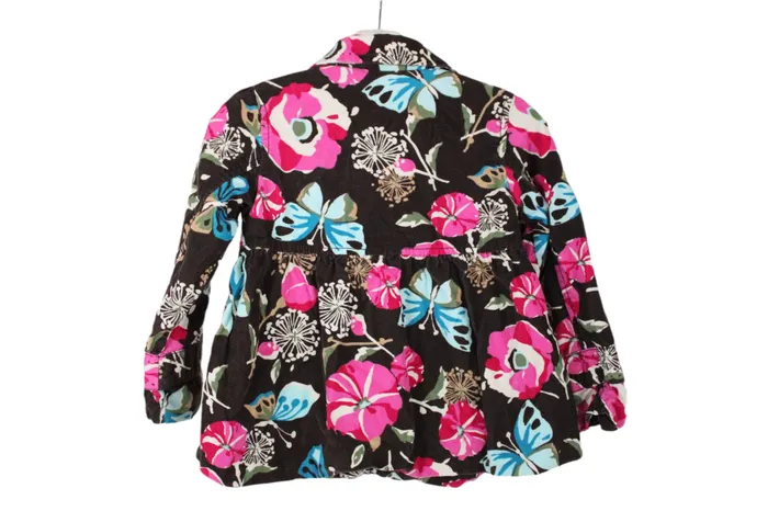 Gap Baby Gap Brown Floral Corduroy Jacket 5 Rings