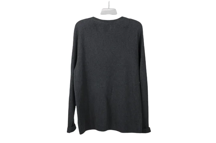 Gap Gap Ribbed Gray Knit Sweater XL Earrings