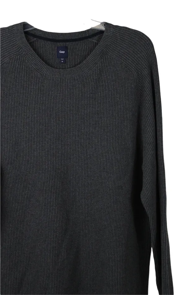 Gap Gap Ribbed Gray Knit Sweater XL Earrings