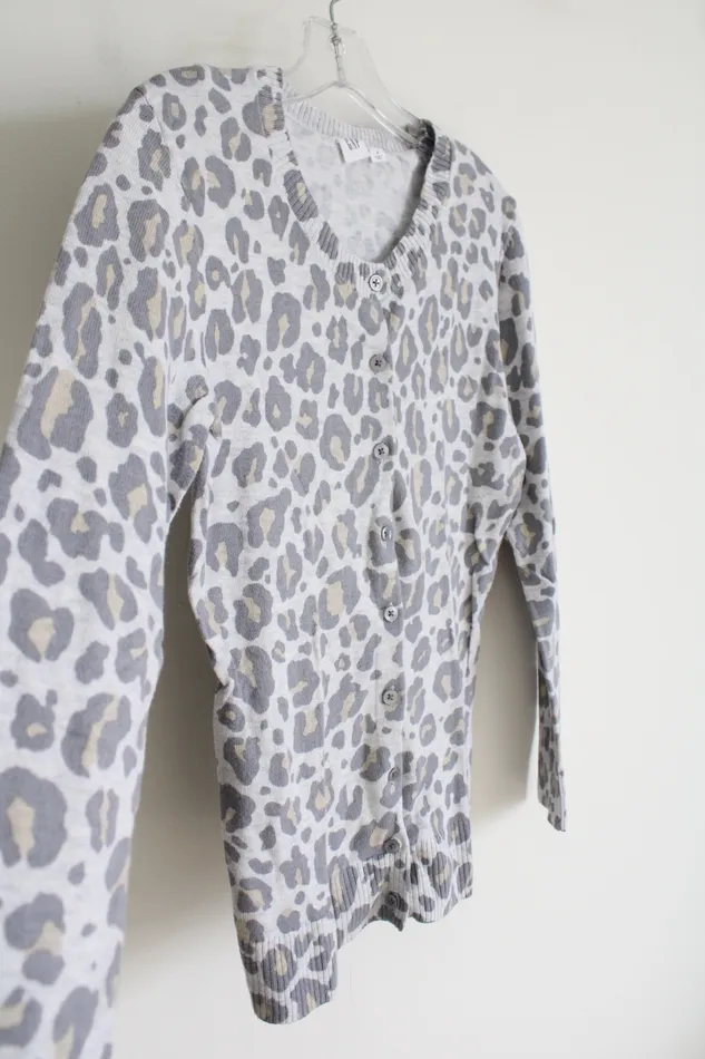 Gap Gray Leopard Print Knit Cardigan S Gap Earrings