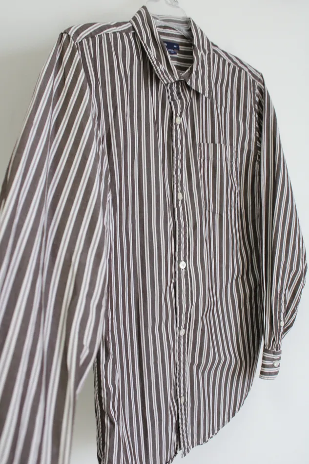 Gap Kids Brown White Striped Button Down Shirt Youth XXL 20 Gap Rings