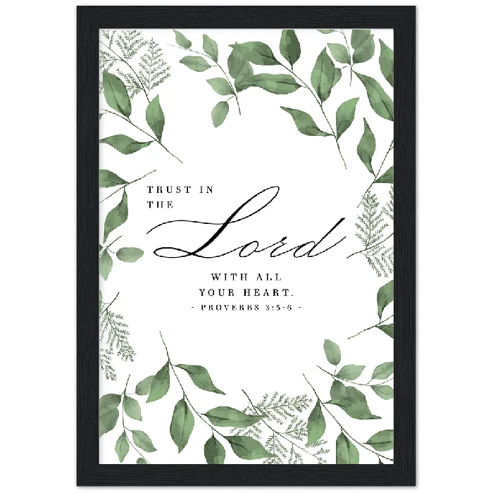 Gelato Earrings Proverbs 356 Leaves Border Matte Poster Wooden Frame A4