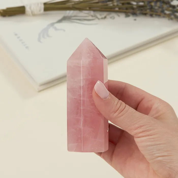 GEOCENTRAL Earrings Rose Quartz Tower