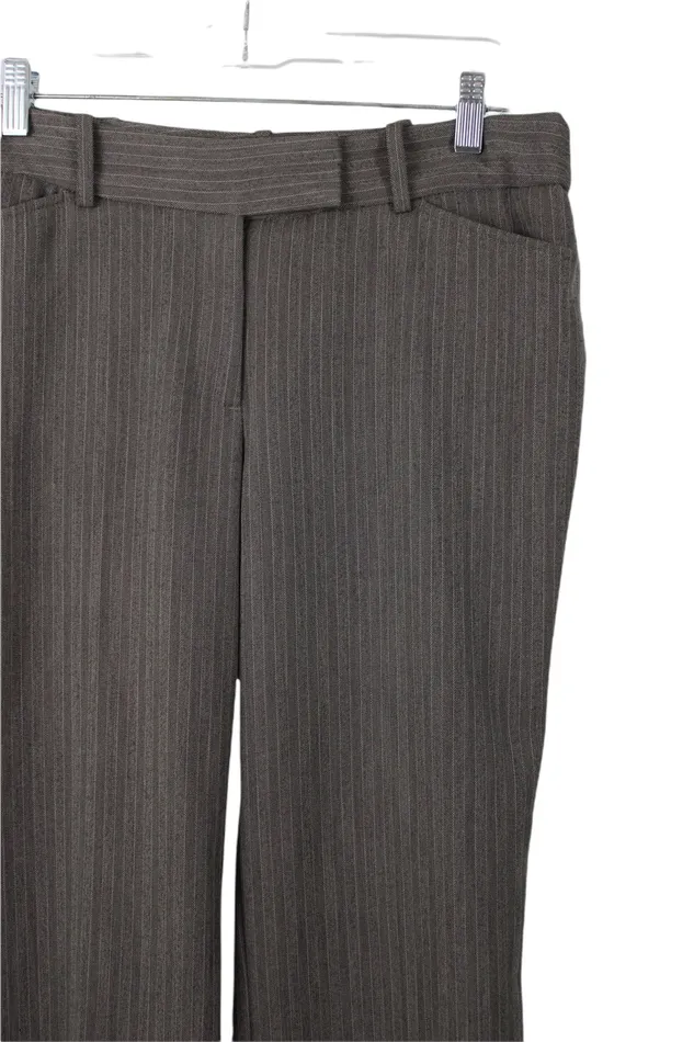George Earrings George Brown Striped Dress Pants 8