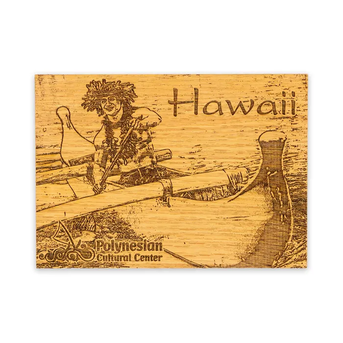 GIFTWORKSPLUS Polynesian Cultural Center Hawaii Canoe Wooden Post Card 5 x 7 Earrings