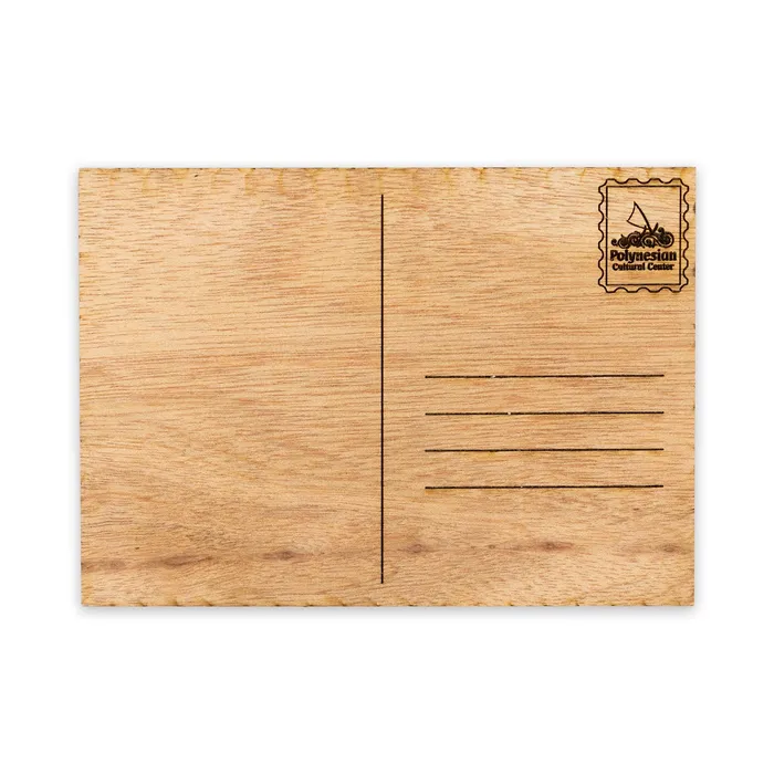 GIFTWORKSPLUS Polynesian Cultural Center Hawaii Canoe Wooden Post Card 5 x 7 Earrings