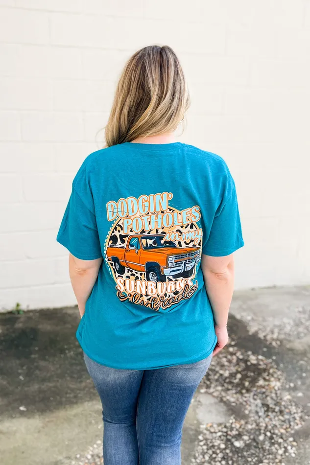 Girlie Girl Earrings Dodgin Potholes Graphic TShirt