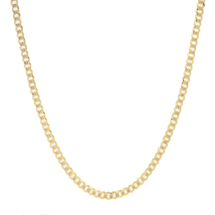 Gold Shield Necklaces Cadena de Oro 14k 3mm Curb