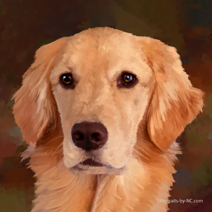 Golden Retriever Digital Portrait Portraits by NC Earrings