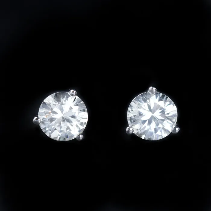 Grandeur NY Earrings 14K White Gold 124 CTW Sapphire Stud Earrings