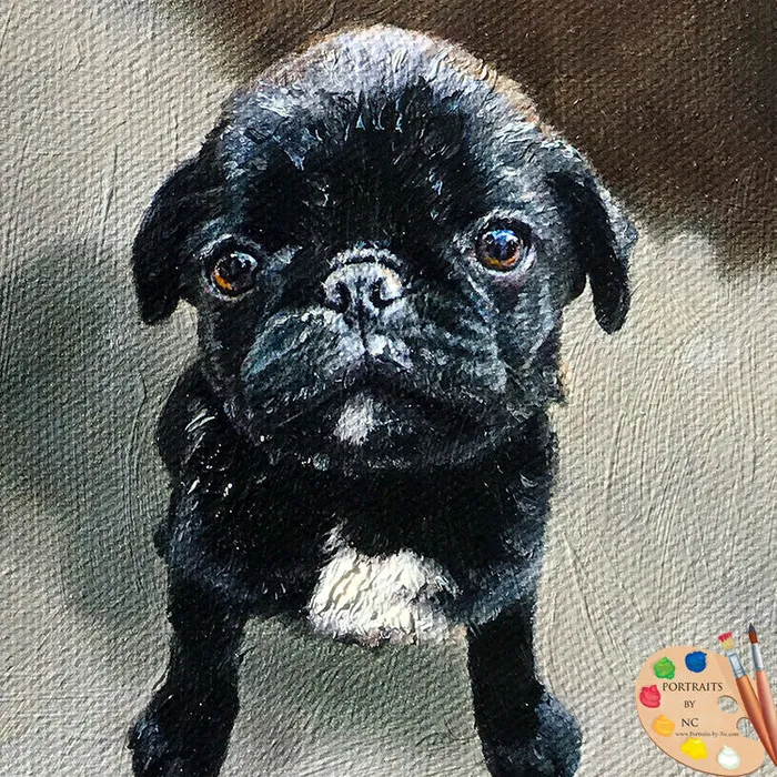 Group Dog Oil Portrait Portraits by NC Earrings