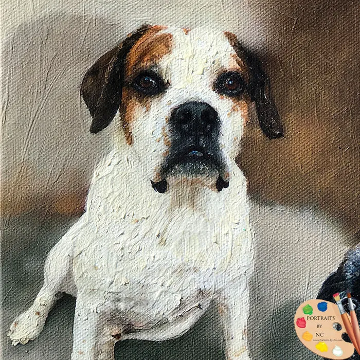 Group Dog Oil Portrait Portraits by NC Earrings