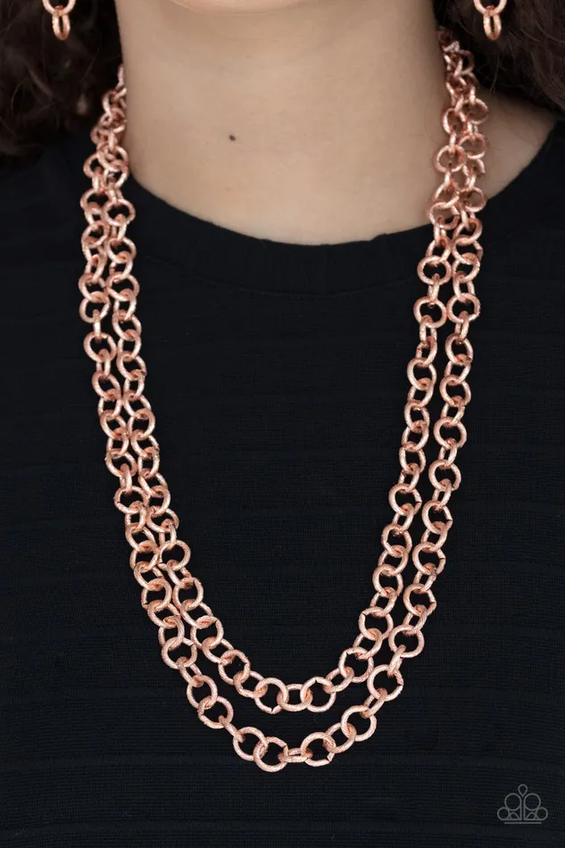 Grunge Goals Copper Paparazzi Accessories Earrings