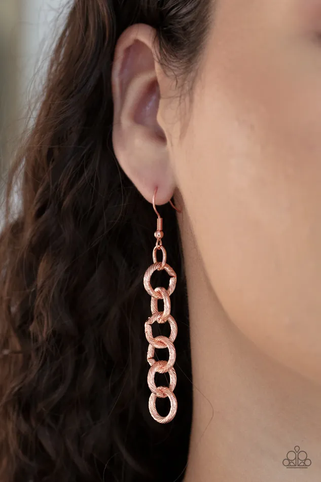 Grunge Goals Copper Paparazzi Accessories Earrings