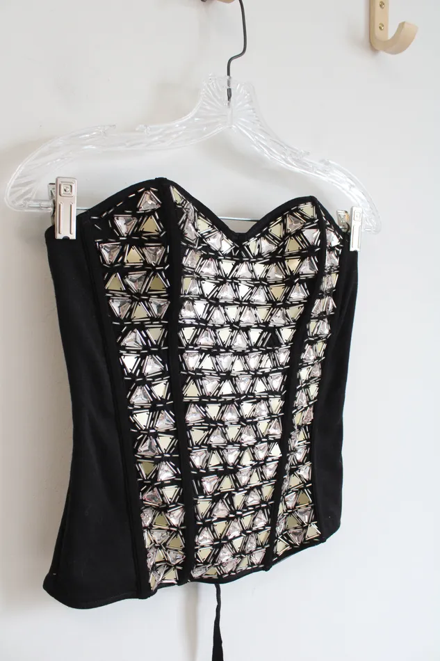Guess Earrings NEW Guess Embellished Studded Rayna Bustier Top M