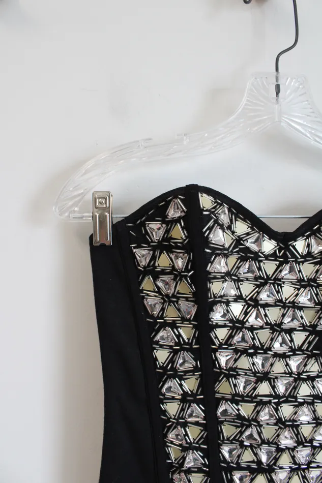 Guess Earrings NEW Guess Embellished Studded Rayna Bustier Top M