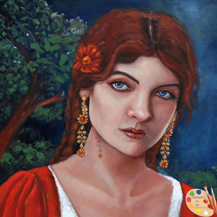 Gypsy Woman Painting 179 Portraits by NC Earrings