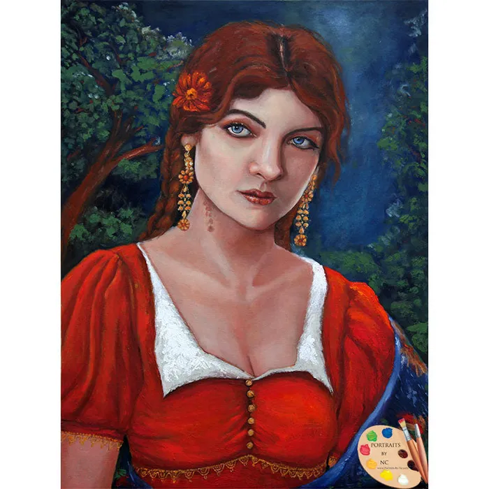 Gypsy Woman Painting 179 Portraits by NC Earrings