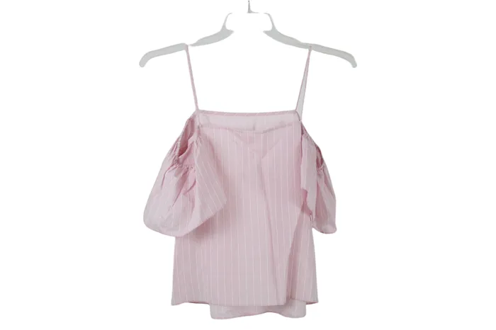 HM Pink White Striped Top 10 HM Rings