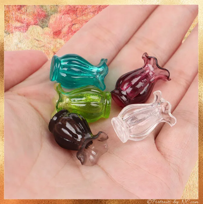 Handmade Miniature Glass Vase Dollhouse Accessories Portraits by NC Earrings