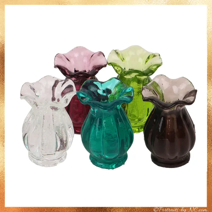Handmade Miniature Glass Vase Dollhouse Accessories Portraits by NC Earrings