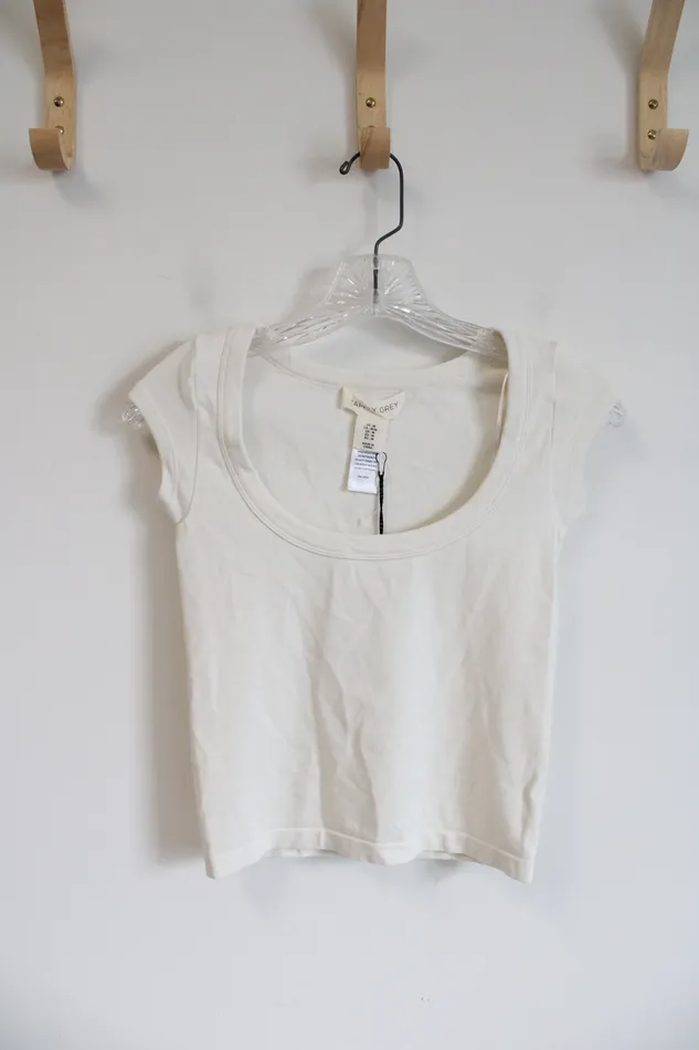 Happily Grey Rings NEW Happily Grey OffWhite Crop Top M