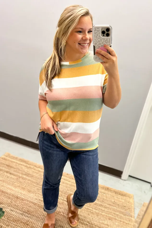 Haptics Nice To See You Stripe Top Earrings