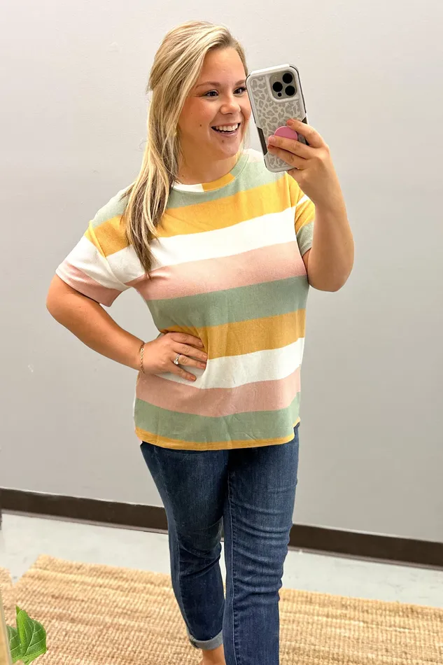 Haptics Nice To See You Stripe Top Earrings