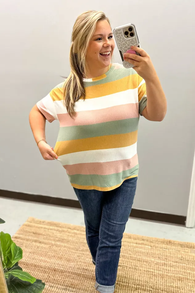 Haptics Nice To See You Stripe Top Earrings