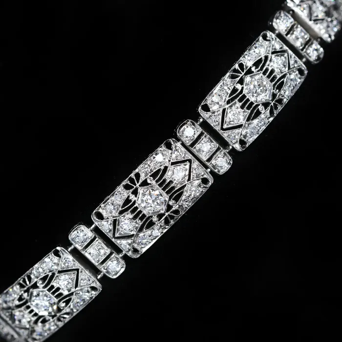 Heirloom Jewelers Art Deco Platinum 500 CTW Diamond Filigree Bracelet Bracelets Heirloom Jewelers Art Deco Platinum 500 CTW Diamond Filigree Bracelet Bracelets