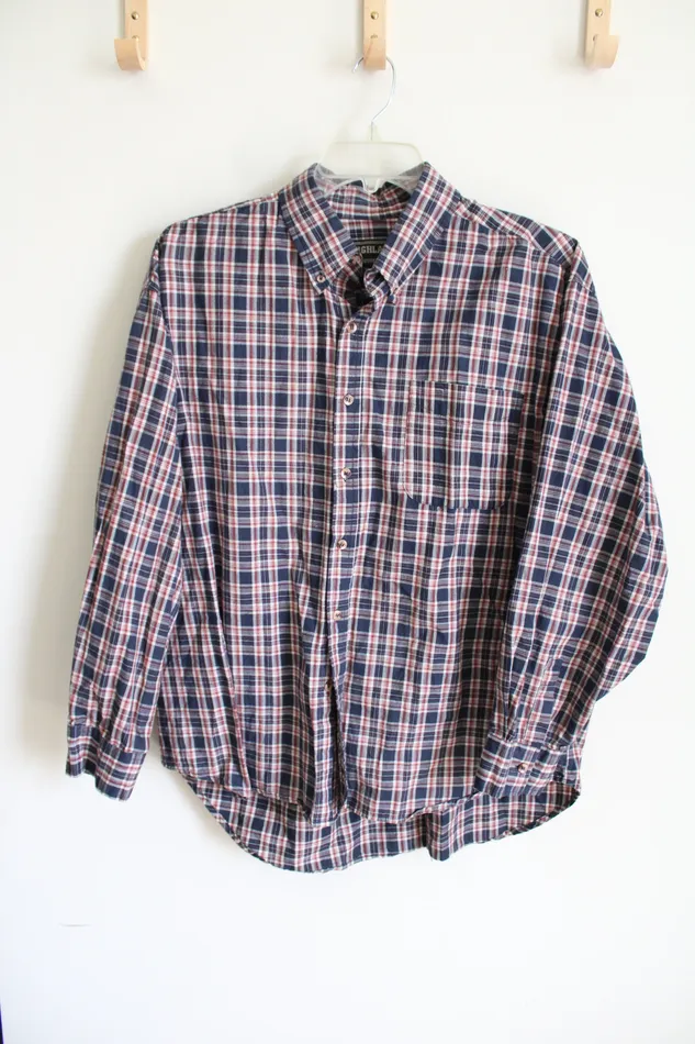 Highland Outfitters Blue Red Plaid Button Down Shirt XL Highland Outfitters Rings