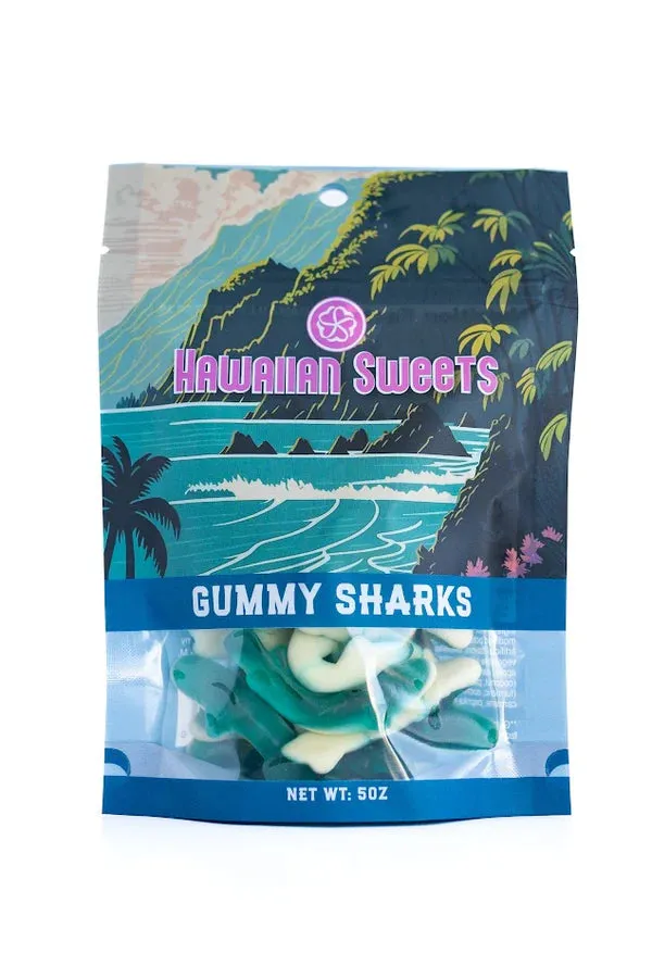 HISWEETSCO Earrings Gummies Shark 5oz bag