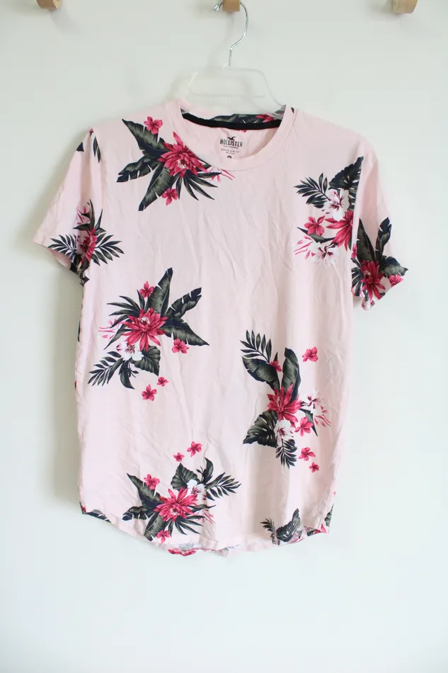 Hollister Curved Hem Pink Floral Shirt M Hollister Rings