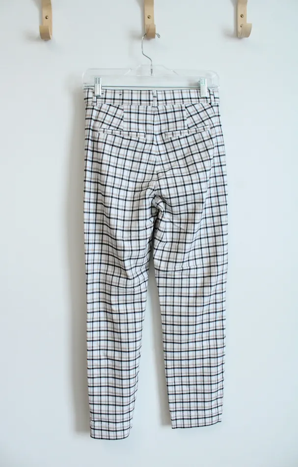 Hollister Hollister Ultra High Rise White Black Tan Plaid Pants S Rings