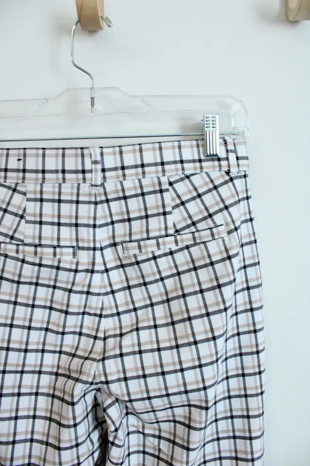Hollister Hollister Ultra High Rise White Black Tan Plaid Pants S Rings