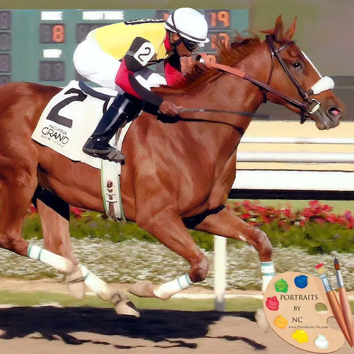 Horse Portraits Racehorse Portrait Equine Painting Portraits by NC Earrings