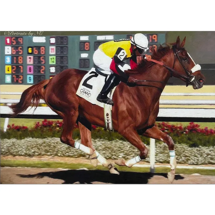 Horse Portraits Racehorse Portrait Equine Painting Portraits by NC Earrings