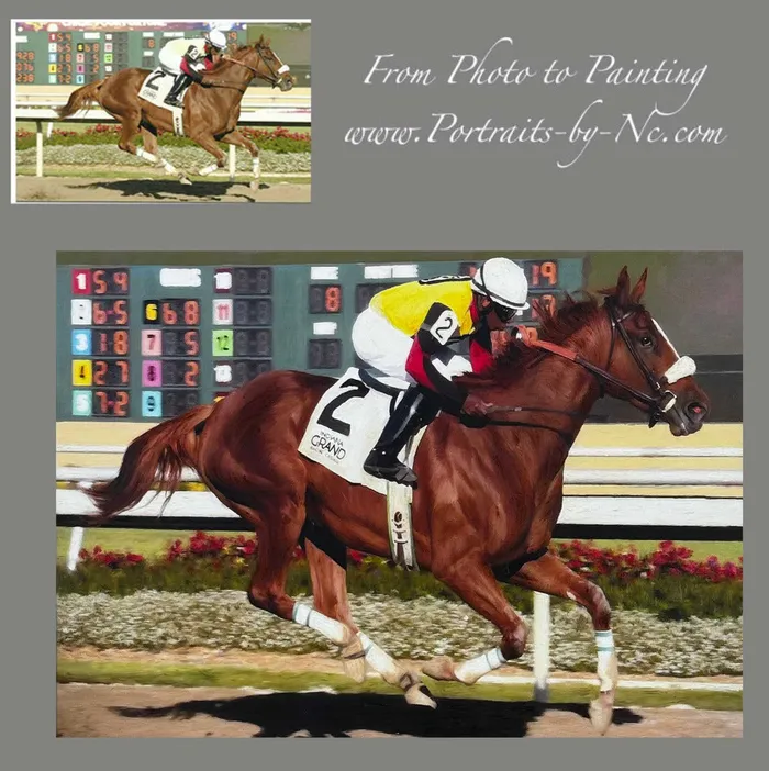 Horse Portraits Racehorse Portrait Equine Painting Portraits by NC Earrings