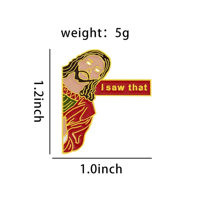I Saw That Fun Jesus Pin Lords Guidance Earrings