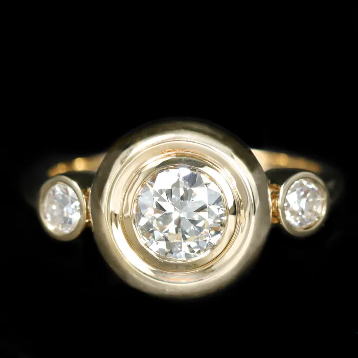 Immaculate Jewelry 18k Yellow Gold 068 Carat Old European Cut Diamond Engagement Ring Rings