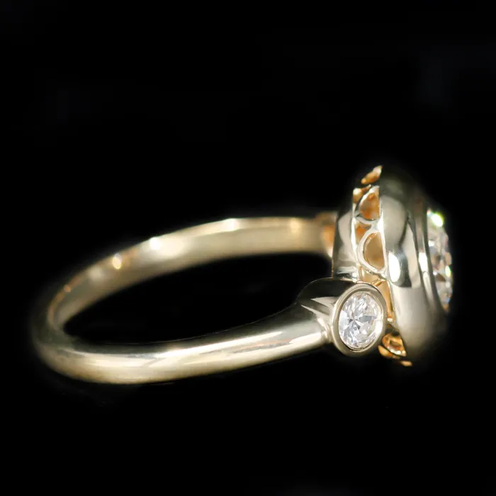Immaculate Jewelry 18k Yellow Gold 068 Carat Old European Cut Diamond Engagement Ring Rings