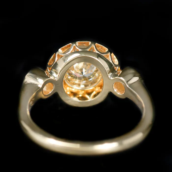 Immaculate Jewelry 18k Yellow Gold 068 Carat Old European Cut Diamond Engagement Ring Rings