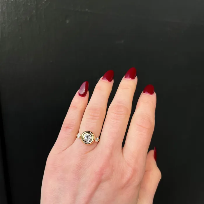 Immaculate Jewelry 18k Yellow Gold 068 Carat Old European Cut Diamond Engagement Ring Rings
