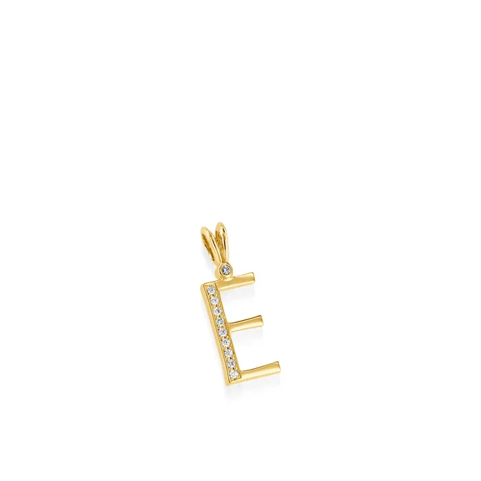 Initial E Diamond Medallion Pendant John Atencio Necklaces