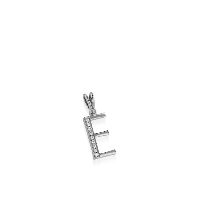 Initial E Diamond Medallion Pendant John Atencio Necklaces