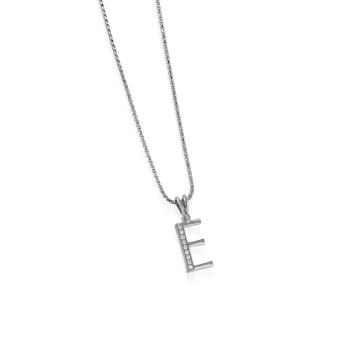 Initial E Diamond Medallion Pendant John Atencio Necklaces