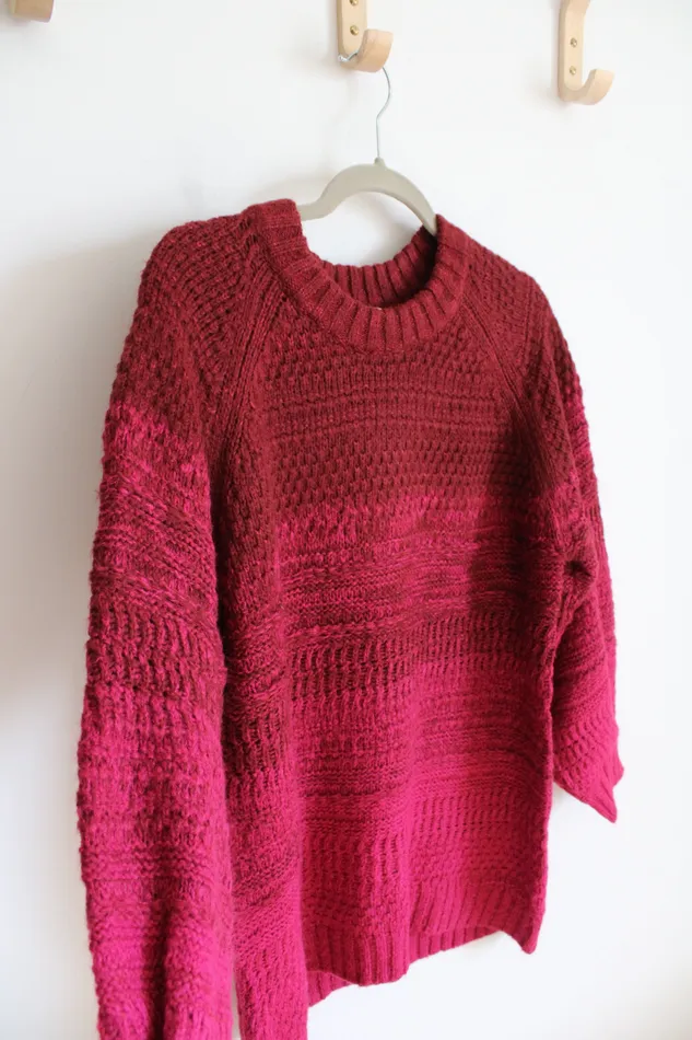 Isabel Maternity Red Magenta Ombre Sweater M Isabel Maternity Earrings