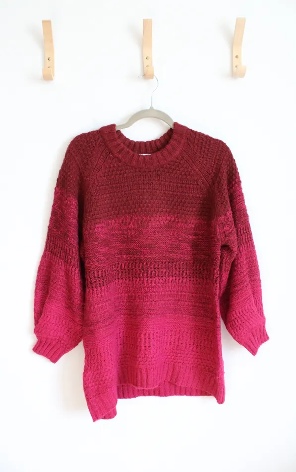 Isabel Maternity Red Magenta Ombre Sweater M Isabel Maternity Earrings