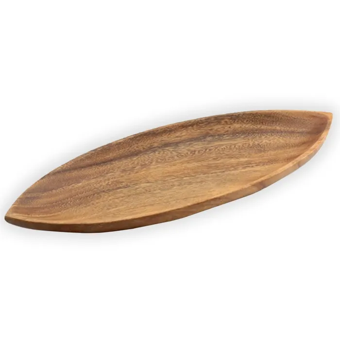 ISLANDERGRP Earrings Acacia Wood CanoeShaped Serving Dish