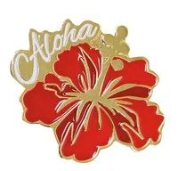 ISLANDERGRP Earrings Aloha Hibiscus Enamel on Metal Souvenir Pin